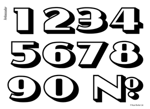 Art Deco style house number vinyl decals customized for your transom window by House Number Lab
