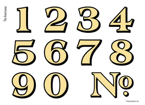 Gold transom address numbers for traditional homes by House Number Lab 