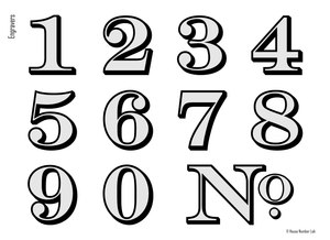 Traditional address numbers for your transom by House Number Lab - Engravers style, Chrome finish, order online, DIY install - housenumberlab.com