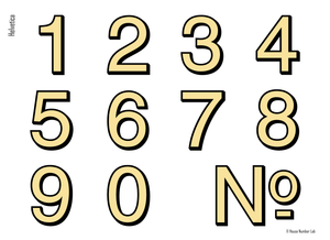Modern address number in Helvetica by House Number Lab - order online at housenumberlab.com