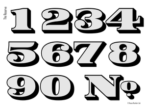 Traditional Chrome transom address numbers by House Number Lab, Reserve Style - customize and order online at housenumberlab.com