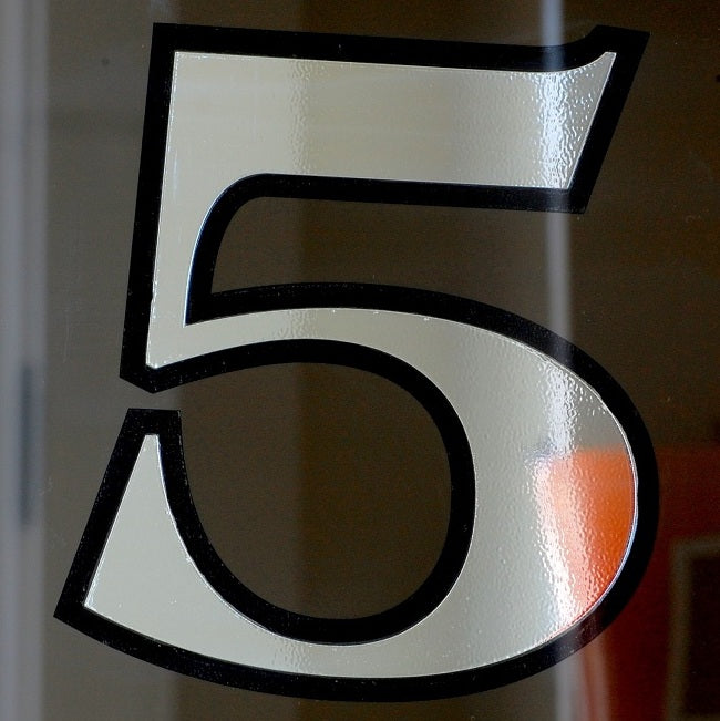 Vinyl decal house number in Chrome by House Number Lab