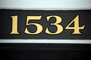 Transom address numbers in 22K gold by House Number Lab
