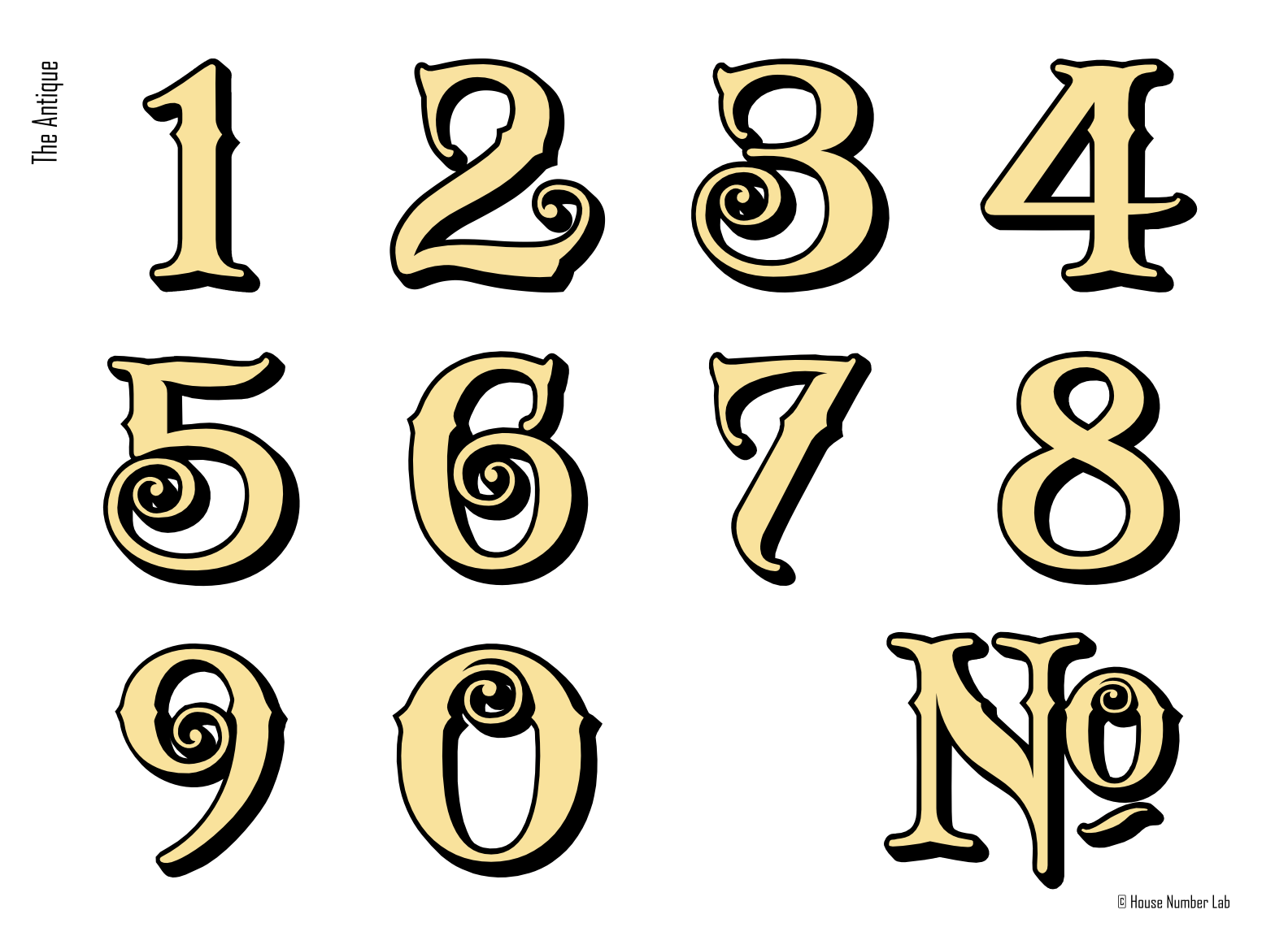 Victorian House Numbers LATEAU House Numbers,Door Numbers 10cm House