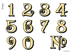 Traditional Victorian house numbers by House Number Lab - Antique Style