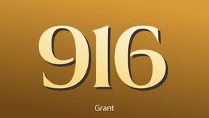 Transitional gold transom address numbers in 22K gold by House Number Lab, Grant Style - customize and order online at housenumberlab.com