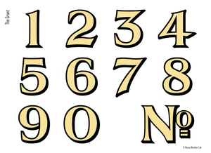 Transitional gold transom address numbers by House Number Lab - customize and order online at housenumberlab.com