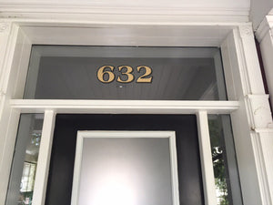 Historically accurate transom house numbers in 22K gold by House Number Lab in Washington DC