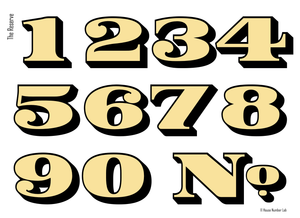 Bold traditional gold transom address numbers by House Number Lab, Reserve Style - customize and order online at housenumberlab.com